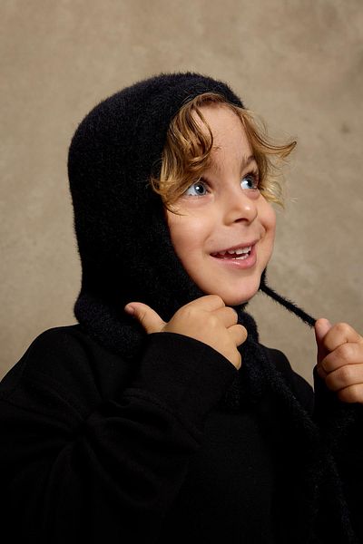 Fahhar Kids Black Soft Balaclava Beanie