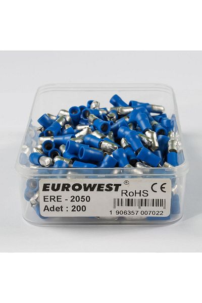 EUROWEST نهاية كابل معزولة بطرف ذكر 2.5 مم (200 قطعة)