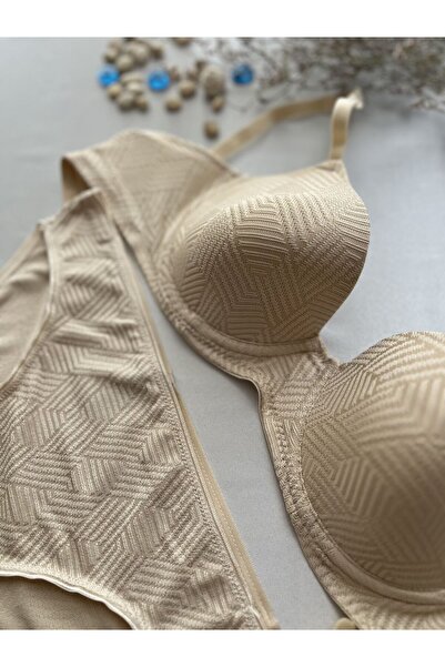 KARAZ Diamond Patterned Underwire Unfilled Bra Set - Ten-90-B