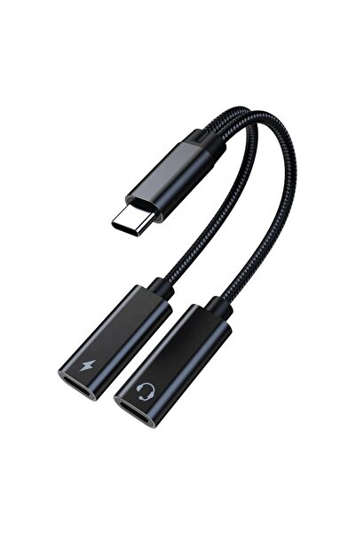 Wevox Samsung Xiaomi Uyumlu Type-c Kulaklık Çevirici Şarj Dönüştürücü Örgü Ka...