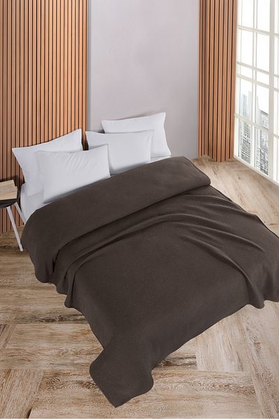 Evim Cotton Aden Light Brown Multi-Purpose Bedspread Double - 200X230 cm