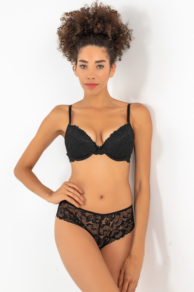 Miorre Push-Up Dolgulu Dantel Sütyen Takım