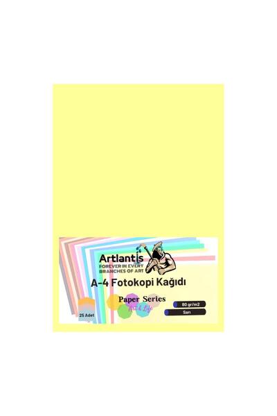 Artlantis ورق نسخ A-4 أصفر اللون، عبوة واحدة مكونة من 25 ورقة نسخ ملونة مقاس A4