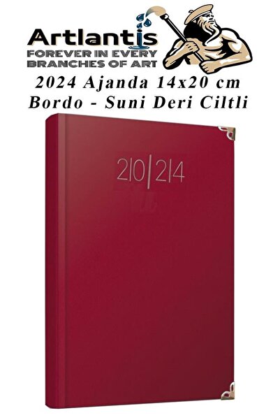Artlantis 2024 Ajanda Bordo 14x20 cm Με γραμμές 1 τεμάχιο Ημερήσιο Πρόγραμμα ...