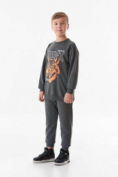 Fulla Moda Σετ φόρμας Jogger Boy με στάμπα Crew Neck