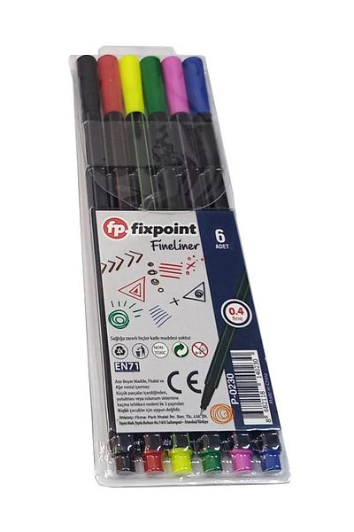 Artlantis Fineliner 6-Piece Fine Tip Pen 1 Pack 6 Colors 0.4 Mm Felt Tip Pen Colorful Marking Writing Pen