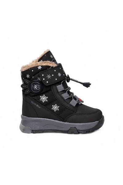 Oksit Bluex Lighted Fur Inside Cold Resistant Unisex Kids Baby Boots Snow Boots