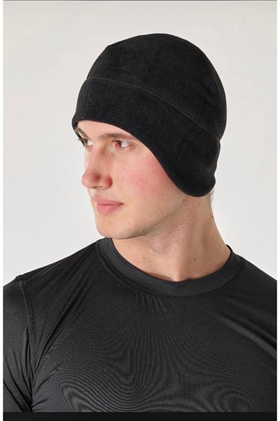 DOĞAN ASKERİ MALZEME Black Fleece Beret Double Layer with Earmuffs