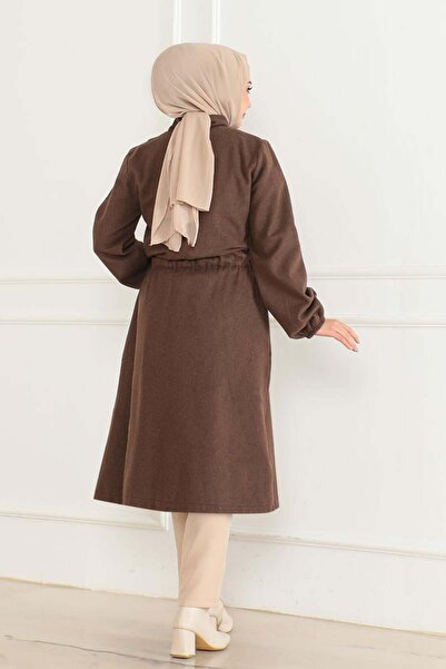 SGS Καφέ Παλτό Κασετίνα - Λεπτομέρεια με κουμπιά