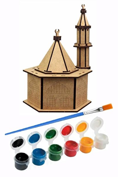 Artlantis Cami Boyama Seti Ahşap 1 Paket Mdf Cami Maketi Akrilik Boya ve Resi...