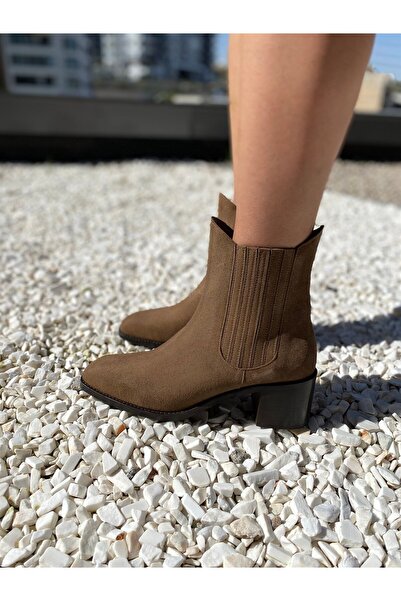 LA PASSION VİZON SÜET KÜT BURUN TOPUKLU DERİ BOT