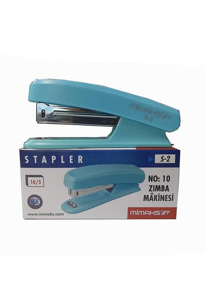 Mimaks Stapler Turquoise S-3 Stapler No:10 1 Piece Small Stapling Machine 10-15 Pages School Desk Student O