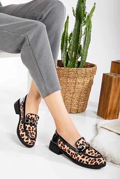 ACMZ SHOES Leopard Patterned Women's Loafer - Casual Shoes