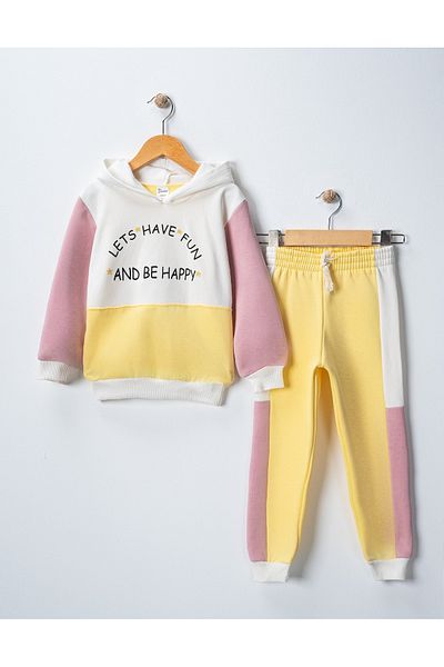 Nai baby Girl's Basic Model Three Thread Thick Tracksuit Set