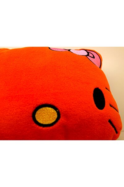 Işık kasabası Hello Kitty Yastık Turuncu Peluş Oyuncak Uyku Arkadaşım