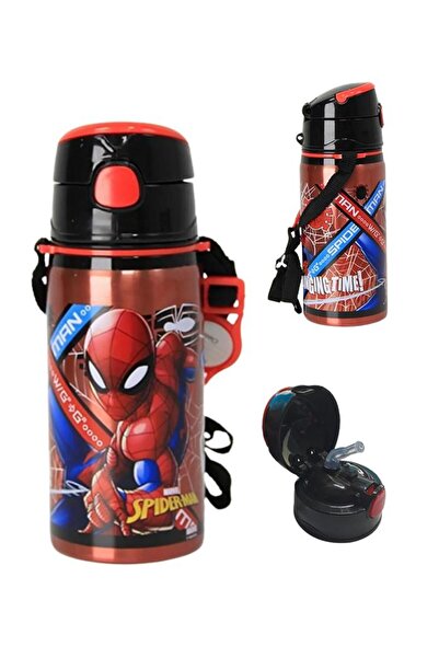 Frocx Erkek Çocuk Örümcek Adam Çelik Matara 500ml 1 Adet Spiderman Çelik Sulu...