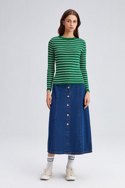 Touché Privé STRIPED TROPHY KNIT SWEATER