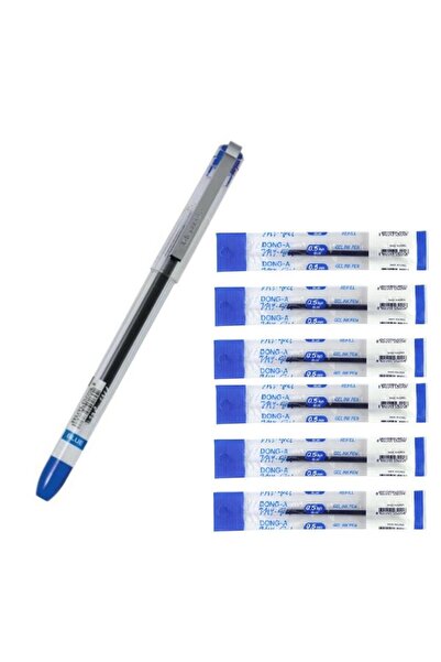 Dong-A Mavi My Gel 0.5mm Ince Iğne Uçlu Jel Kalem 1 Adet Ve Kalem Yedeği 6 Adet My-jel Pilot Kalem Y