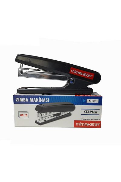 Mimaks Stapler Black S-3 Stapler No:10 1 Piece Small Stapler 10-15 Sheets