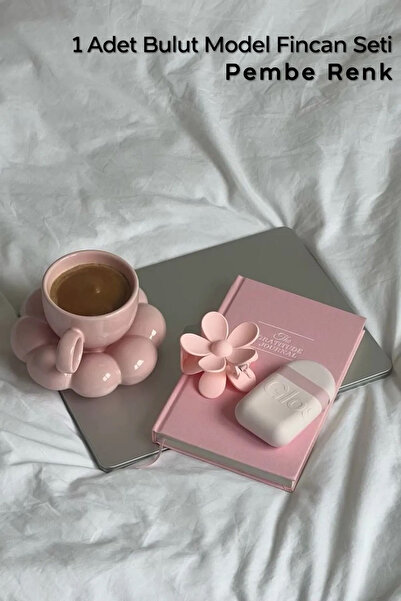 ARVALE 1 Person 2 Piece Cloud Model Coffee Cup |   Turkish Coffee Cup 90 ml