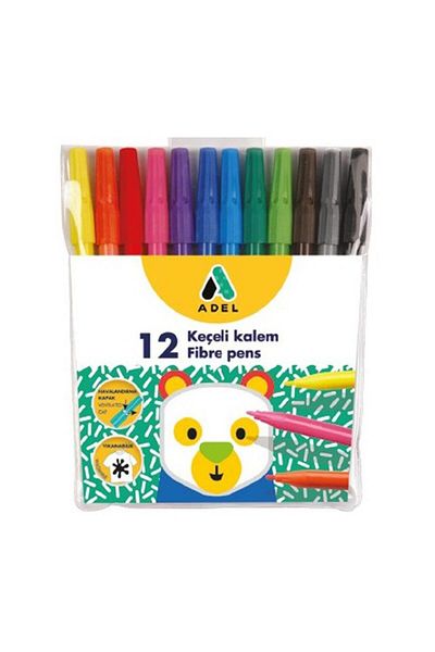 Adel Felt Tip Pen 12 Colors 12 Pieces Felt Tip Pen 1 Pack