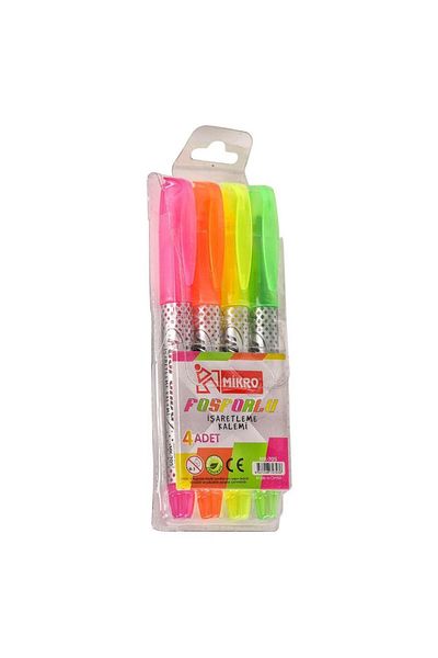 Mikro Highlighter 4 Color Transparent Pack Highlighter Marker Pen 4 Color Transparent Pack Mk-705