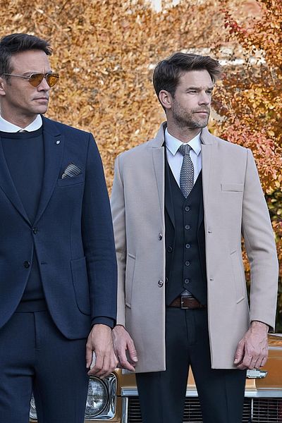 İmza Παλτό με λεπτή εφαρμογή Stone Color Slim Fit - Καβουρδισμένος γιακάς και καπιτονέ επένδυση 1008245171