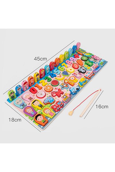 Generic Toy magnet wood numbers and shapes KB-007