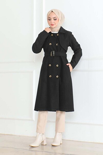 SGS Μαύρο διπλό παλτό stamp