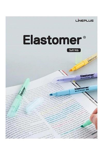 Lineplus Elastomer Highlighter Color Pastel Colors 8 Pack 1 Pack Mark Pen 8 Color Highlighter
