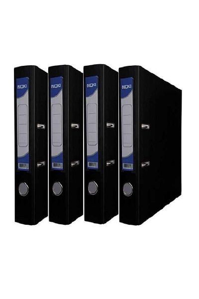 Noki Office Folder Black Narrow Black Office Folder with Rings 4 Pieces