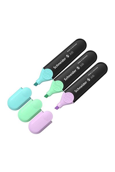 SCHNEIDER Pastel Highlighter Jop ( Turquoise - Lavender - Pastel Green ) 3 Pieces Jop Pastel Mark Ka