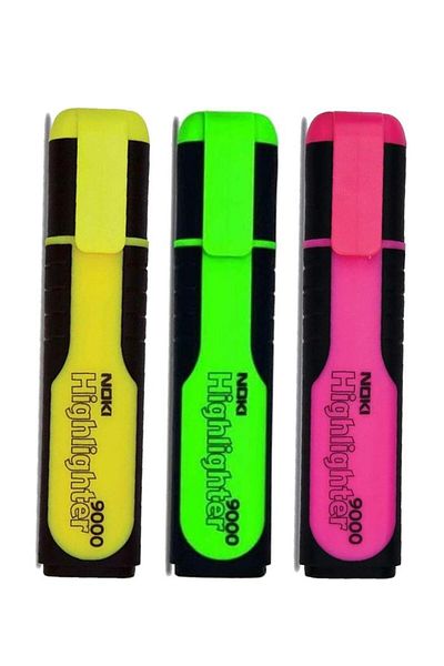 Noki Highlighter Marker Pen Yellow Green Pink 1 Piece Highlighter 2 Color Highlighter Marker Pen Neo