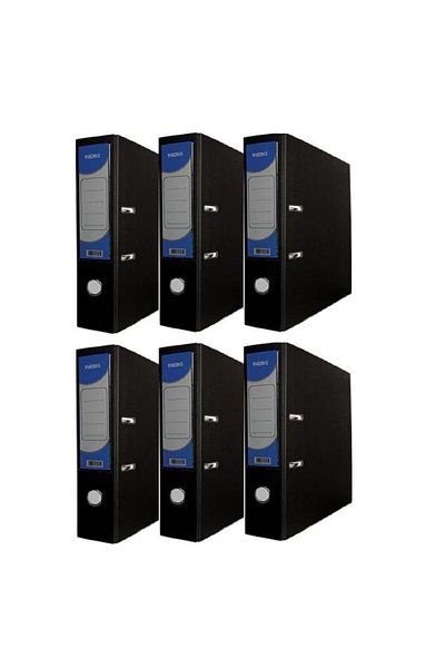 Noki Office Folder Large Black Office Folder with Rings 6 Pieces