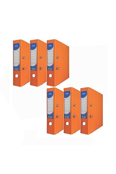 Noki Office Folder Large Orange Office Folder with Rings 6 Pieces