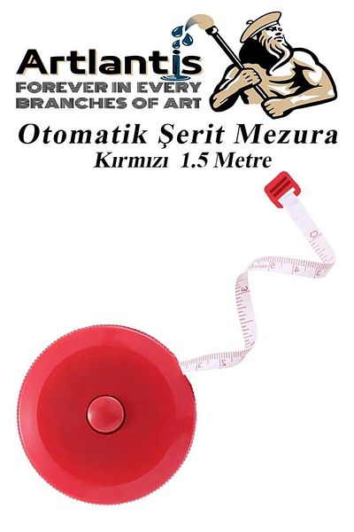 Artlantis Automatic Strip Tape Measure 1.5 Meters Red Color 1 Piece Round Pocket Tape Measure 150 Cm Mesro Tailor Meter