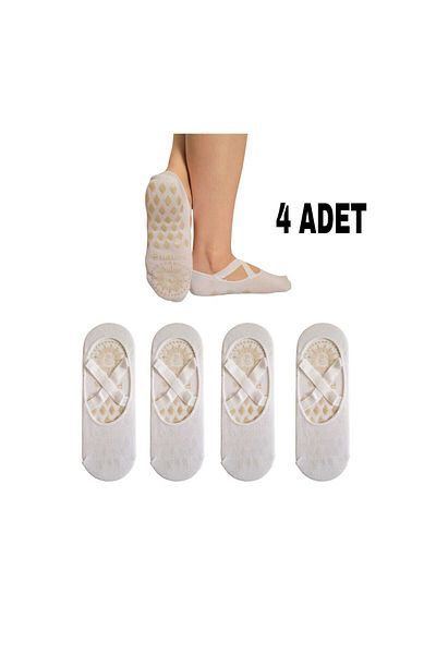 Aware Time Women's 4-Piece Non-Slip Sole Yoga Fitness Plates Socks Standard Size
