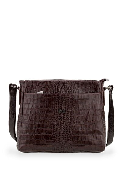 Bilik Deri Kahve-Kroko Kadın Çapraz Askılı Çanta BLM 1545