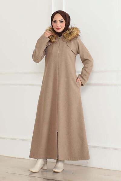 SGS Παλτό από βιζόν ανοιχτόχρωμο - Με γούνα στην κουκούλα