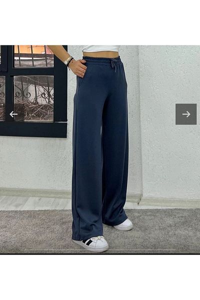 Butik İnci̇ Wears Women's High Waist Loose Cut Wide Leg Lycra Fabric Palozzo Pants
