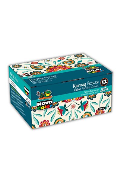 Nova Color Kumaş Boyası 12 Renk 30 ml Tişört Çanta Tekstil Boyası 12 Li 30 ml...