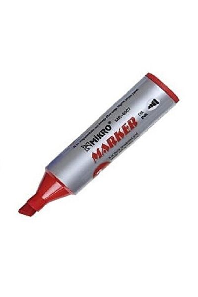 Mikro Permanent Marker Marker Cut Tip Parcel Pen Red 7 Mm Mr-6010 1 Piece