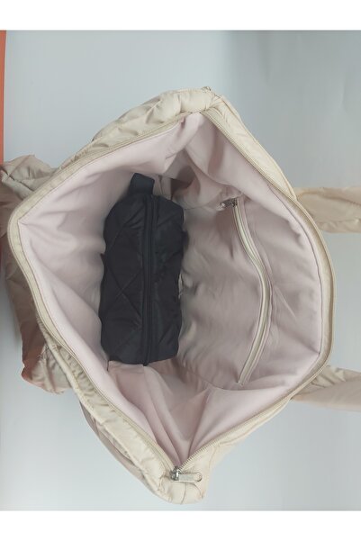 borandtm Kapitone Bej Omuz Çantası