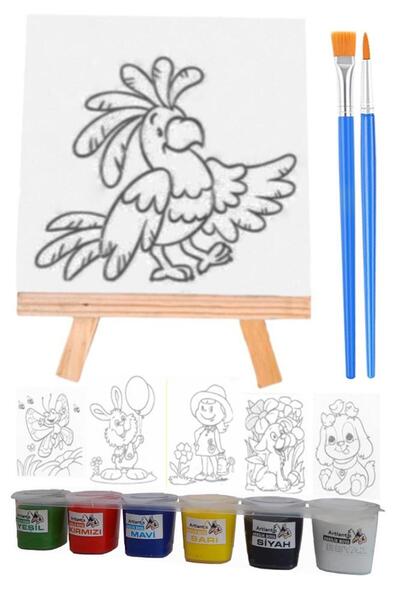 Artlantis Mini Boyama Seti 6 Farklı Model 15x15cm Kompozit Plaka 6 Renk Akril...