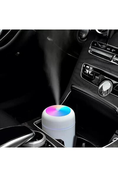 babikamium Hava Nemlendirme Beyaz Humidifier Buhar Makinası Ortam Oda Araba Araç Nemlendirici Işıklı