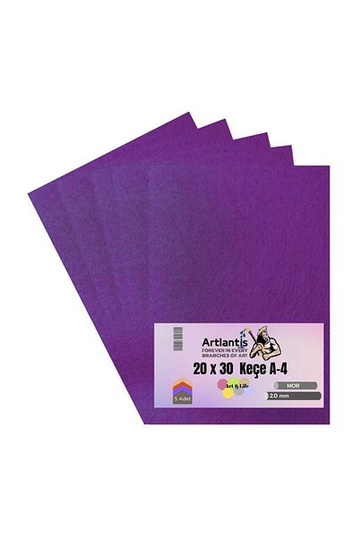 Artlantis Purple Felt A4 2 Mm 20x30 Cm 5 Pieces 1 Pack School Nursery Activity