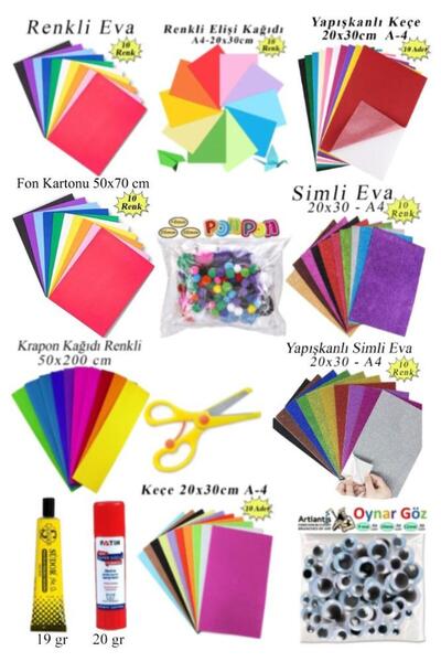 Artlantis Anaokulu ve Okul Öncesi Etkinlik Seti 13 Parça 1 Paket Gelişim Seti...