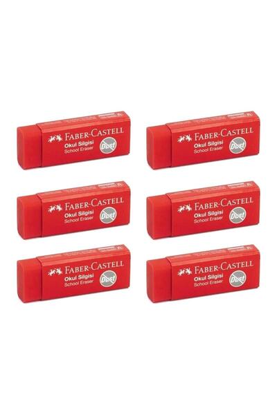 Faber Castell ممحاة حمراء متوسطة الحجم 6 قطع ممحاة فابر ممحاة حمراء متوسطة ال...
