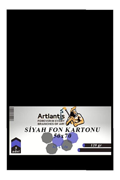 Artlantis Siyah Fon Kartonu 50x70 cm 120 Gr 5 Adet 50*70 Fon Kartonu Hamurund...