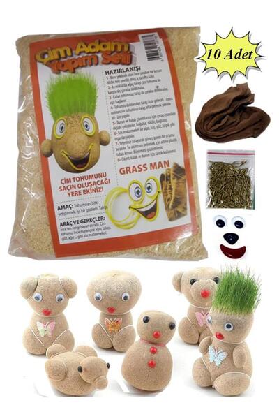 Artlantis Çim Adam Yapım Seti 10 Paket Okul Eğitici Deney Seti Çim Adam Seti